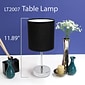 All the Rages Simple Designs LT2007-BLK Chrome Table Lamp Shade, Black