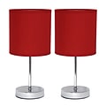 Simple Designs Incandescent Mini Table Lamp Set, Red (LT2007-RED-2PK)