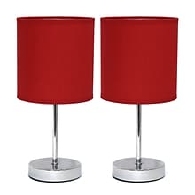 Simple Designs Incandescent Mini Table Lamp Set, Red (LT2007-RED-2PK)