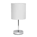 All the Rages Simple Designs LT2007-WHT Chrome Table Lamp Shade, White