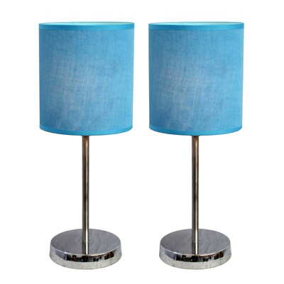 Simple Designs Incandescent Mini Table Lamp Set, Blue (LT2007-BLU-2PK)