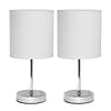 Simple Designs Incandescent Mini Table Lamp Set, White (LT2007-WHT-2PK)