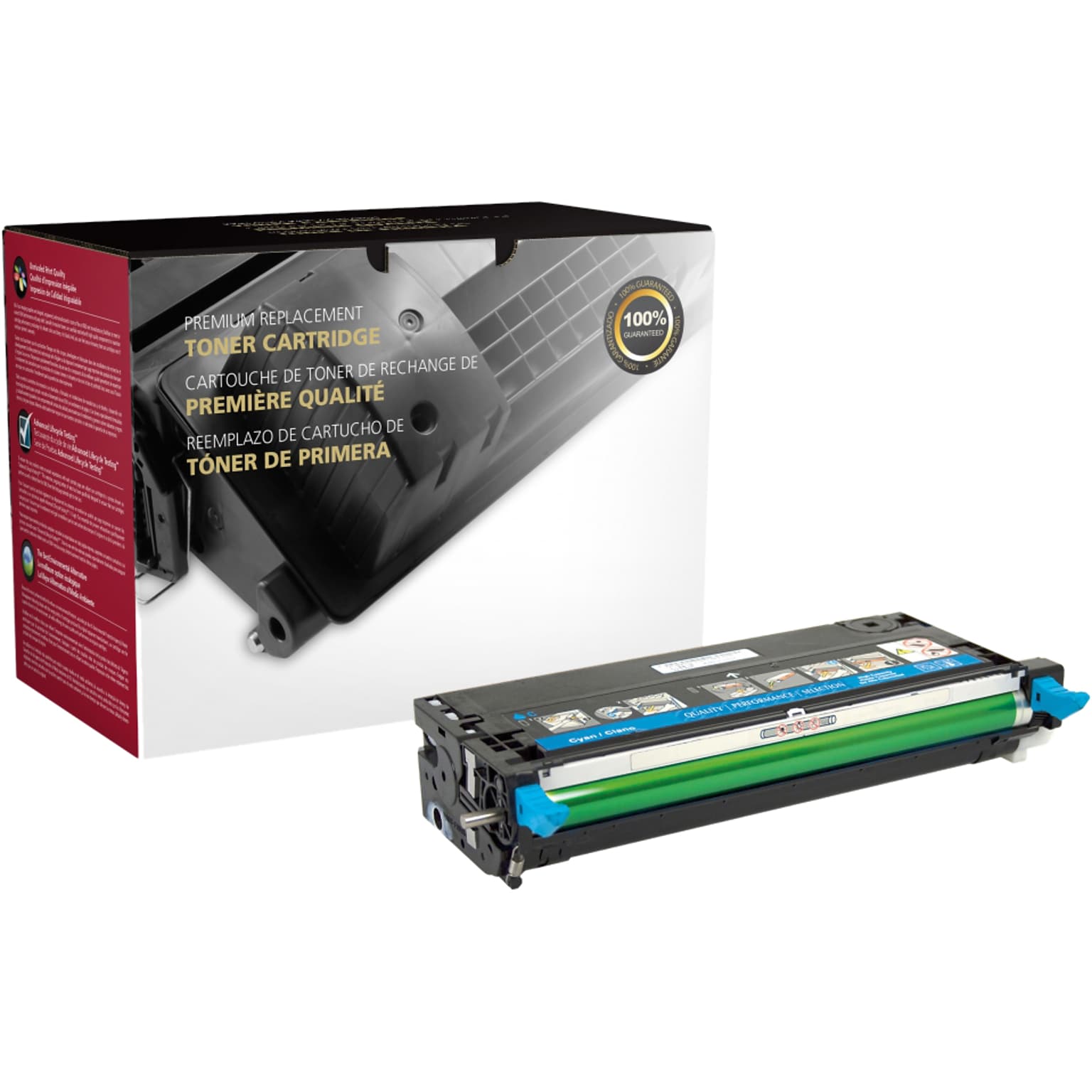 CIG Remanufactured Cyan Standard Yield Toner Cartridge Replacement for Dell XG722/XG726 (310-8094/310-8095)