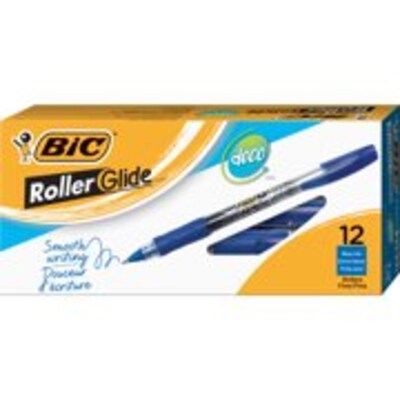 BIC Z4+ Rollerball Pens, Fine Point, Blue Ink, 12/Pack (32832)