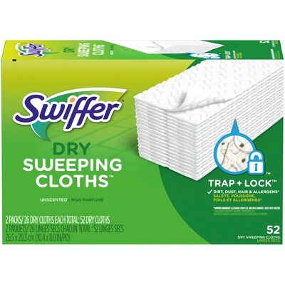 Swiffer Sweeper Dry Sweeping Microfiber Pads, Unscented, 52/Pack (2728764)