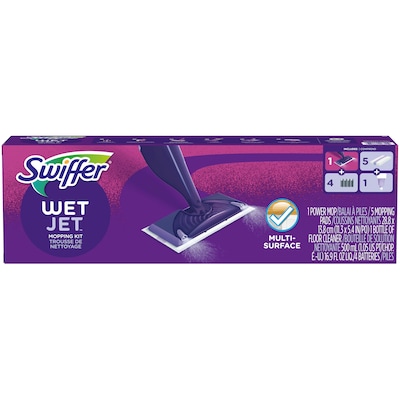 Swiffer WetJet Mopping Kit, 5 Mopping Pads (92811/32694)