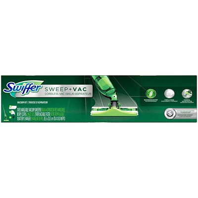 Swiffer Sweep + Vac Starter Kit Cordless Sweeper Vacuum, Bagless, Gray/Green (92705/04815)