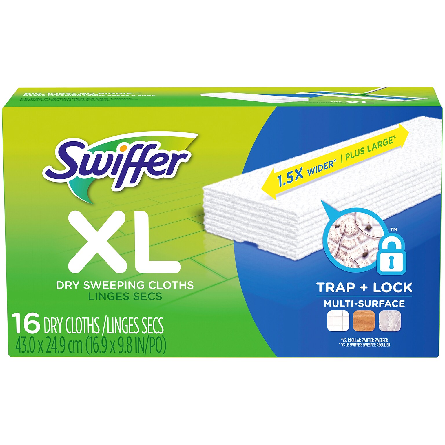 Swiffer Sweeper XL Dry Cloth, White, 16/Carton (33903)