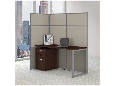 Bush Business Furniture Easy Office 60W Cubicle Desk with File and 66H Open Panels Workstation, Mocha Cherry (EODH16SMR-03K)