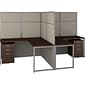 Bush Business Furniture Easy Office 60W 2 Person L Shaped Cubicle Desk with Drawers and 66H Panels,