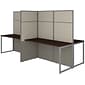 Bush Business Furniture Easy Office 66.34" x 119" X-Shaped Desk, Mocha Cherry (EODH660MR-03K)