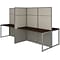 Bush Business Furniture Easy Office 66.34H x 119W 4 Person Back to Back Cubicle Workstation, Mocha