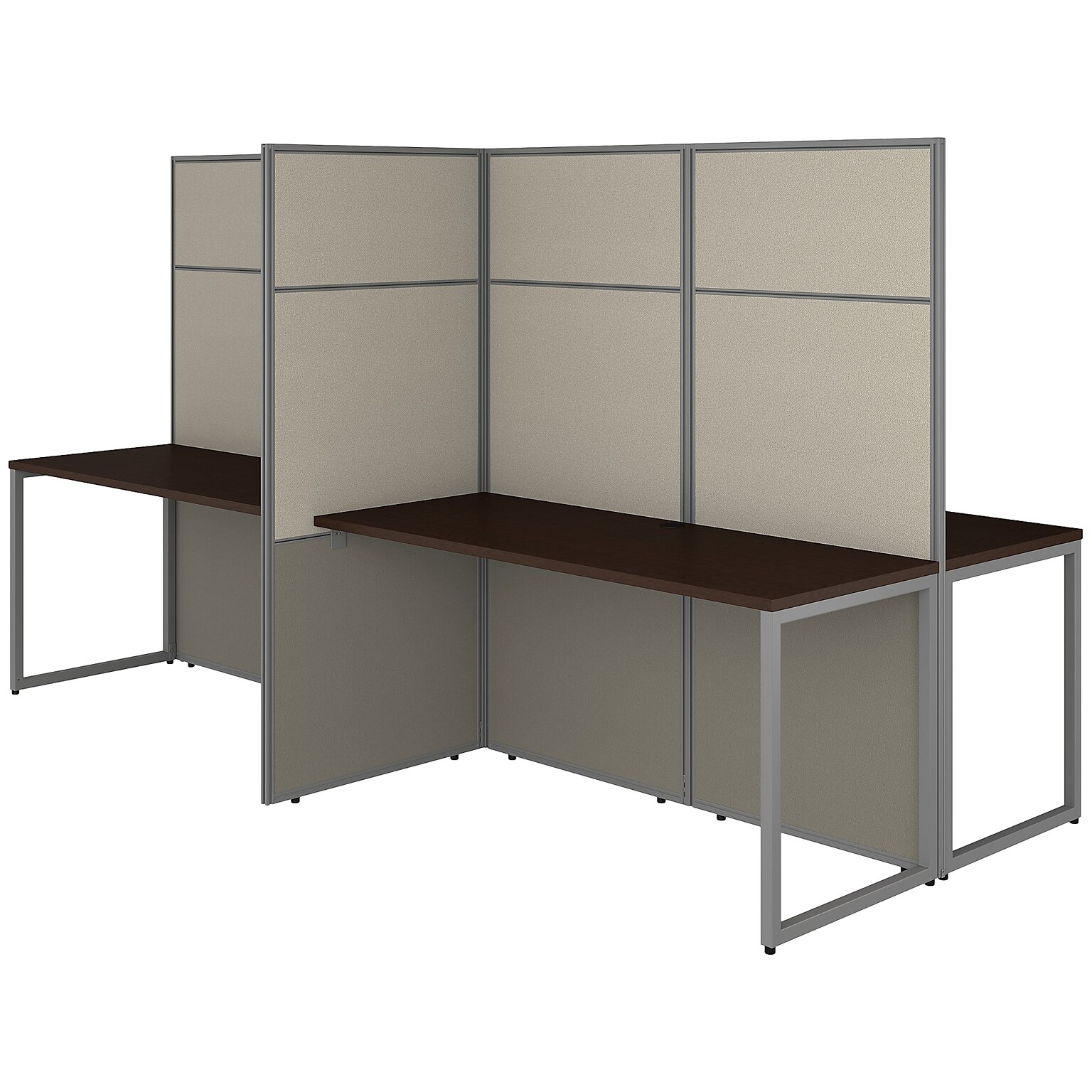 Bush Business Furniture Easy Office 66H x 119W 4 Person Back to Back Cubicle Workstation, Mocha Cherry (EODH660MR-03K)