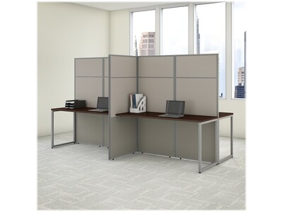 Bush Business Furniture Easy Office 66"H x 119"W 4 Person Back to Back Cubicle Workstation, Mocha Cherry (EODH660MR-03K)