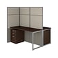Bush Business Furniture Easy Office 66.34"H x 60"W 2 Person Back to Back Cubicle Panel Workstation, Mocha Cherry (EODH46SMR-03K)