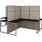 Bush Business Furniture Easy Office 66.34"H x 119"W 4 Person T-Shaped Cubicle Workstation, Mocha Cherry (EODH760MR-03K)