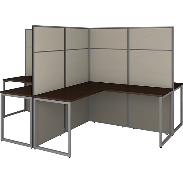 Bush Business Furniture Easy Office 66.34 x 119 X-Shaped Desk, Mocha Cherry (EODH760MR-03K)