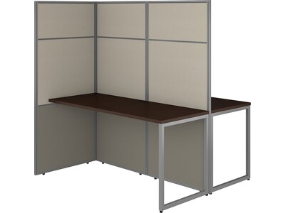 Bush Business Furniture Easy Office 66.34H x 60W 2 Person Back to Back Cubicle Workstation, Mocha