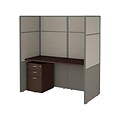 Bush Business Furniture Easy Office 66.34H x 59.92W Cubicle Panel Workstation, Mocha Cherry (EODH2