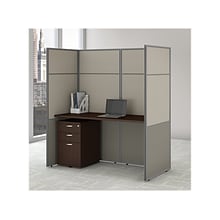 Bush Business Furniture Easy Office 66.34H x 59.92W Cubicle Panel Workstation, Mocha Cherry (EODH2