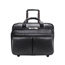 McKleinUSA L Series BOWERY Leather Rolling Briefcase, Black (87855)