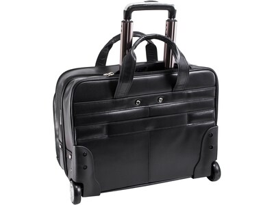 McKleinUSA L Series BOWERY Leather Rolling Briefcase, Black (87855)