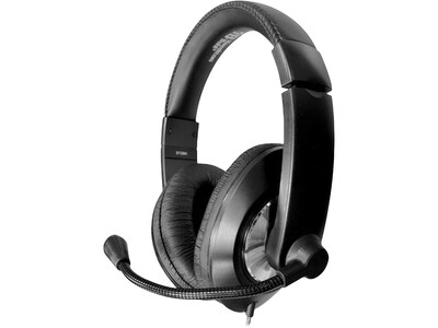 Hamilton Buhl Smart-Trek Deluxe USB-A Noise Canceling Stereo Computer Headset, Black/Silver (ST2BKU)