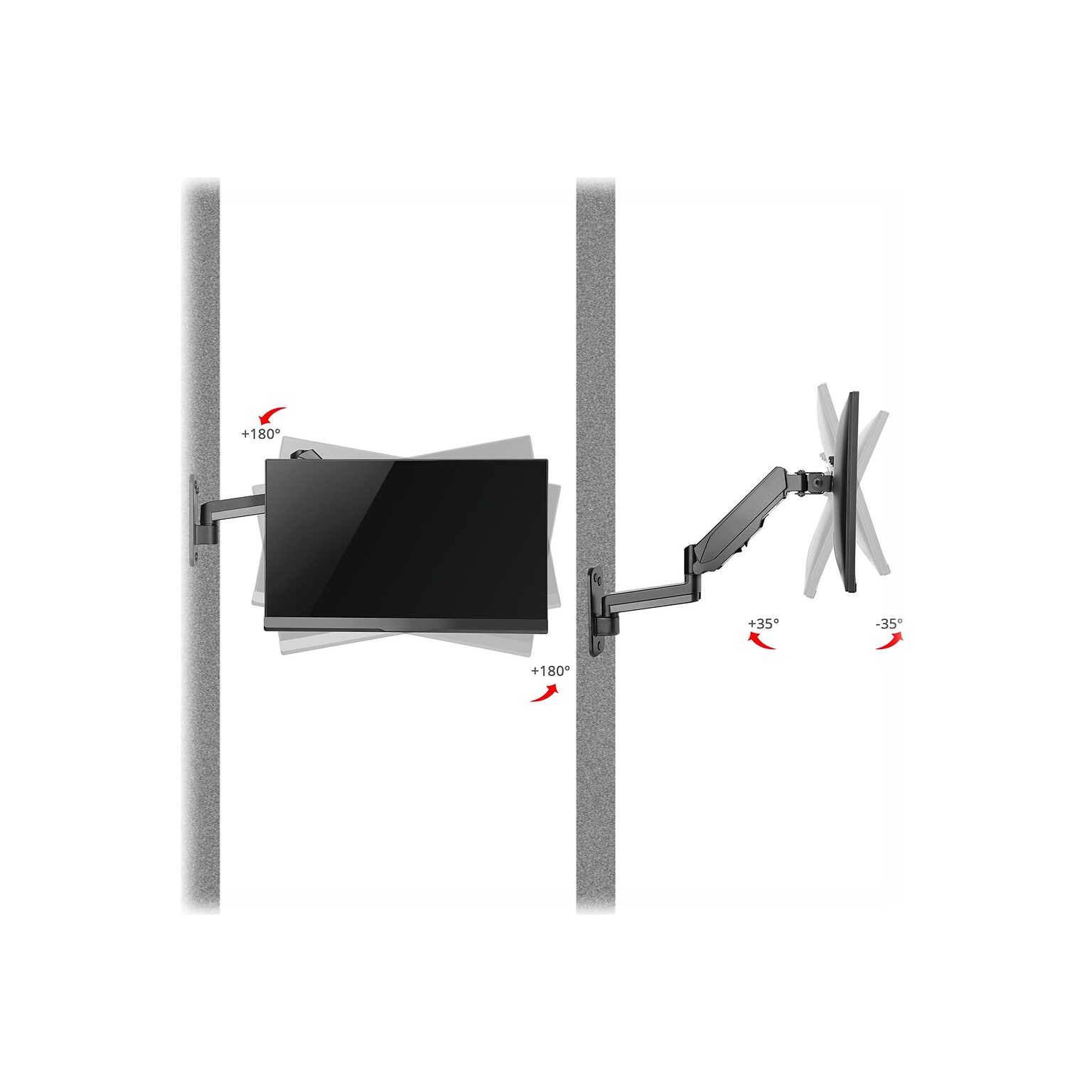 SIIG Adjustable Monitor Arm, Up to 32, Black (CE-MT2L12-S1)