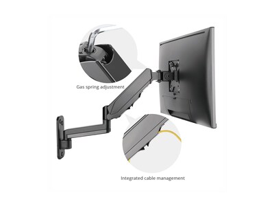 SIIG Adjustable Monitor Arm, Up to 32, Black (CE-MT2L12-S1)