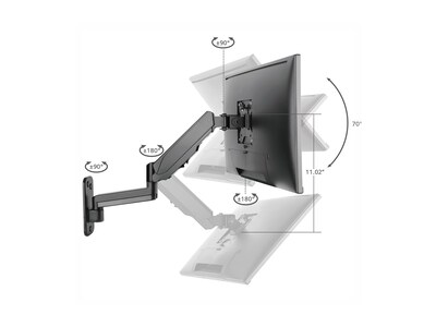 SIIG Adjustable Monitor Arm, Up to 32", Black (CE-MT2L12-S1)
