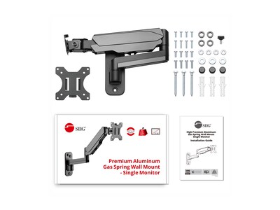 SIIG Adjustable Monitor Arm, Up to 32", Black (CE-MT2L12-S1)