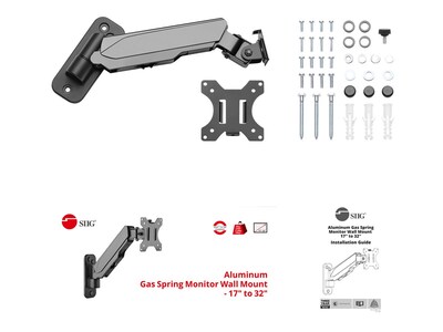 SIIG Adjustable Monitor Arm, Up to 32", Black (CE-MT2K12-S1)