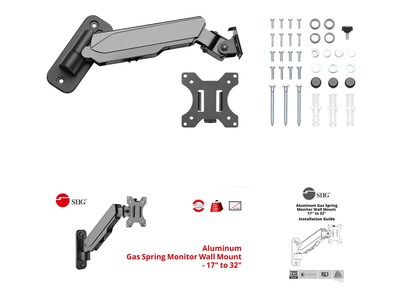 SIIG Adjustable Monitor Arm, Up to 32" Monitor, Black (CE-MT2K12-S1)