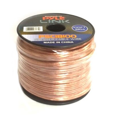 Pyle 93598854M 18 Gauge 100 ft. Spool of High Quality Speaker Zip Wire