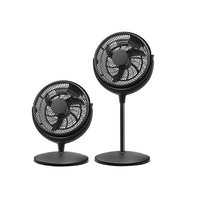 Kool Zone 12" 2-in-1 Air Circulator Stand Fan Black(93595709M)