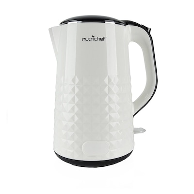 NutriChef 1.5 Quart Electric Hot Pot, White (93599448M)