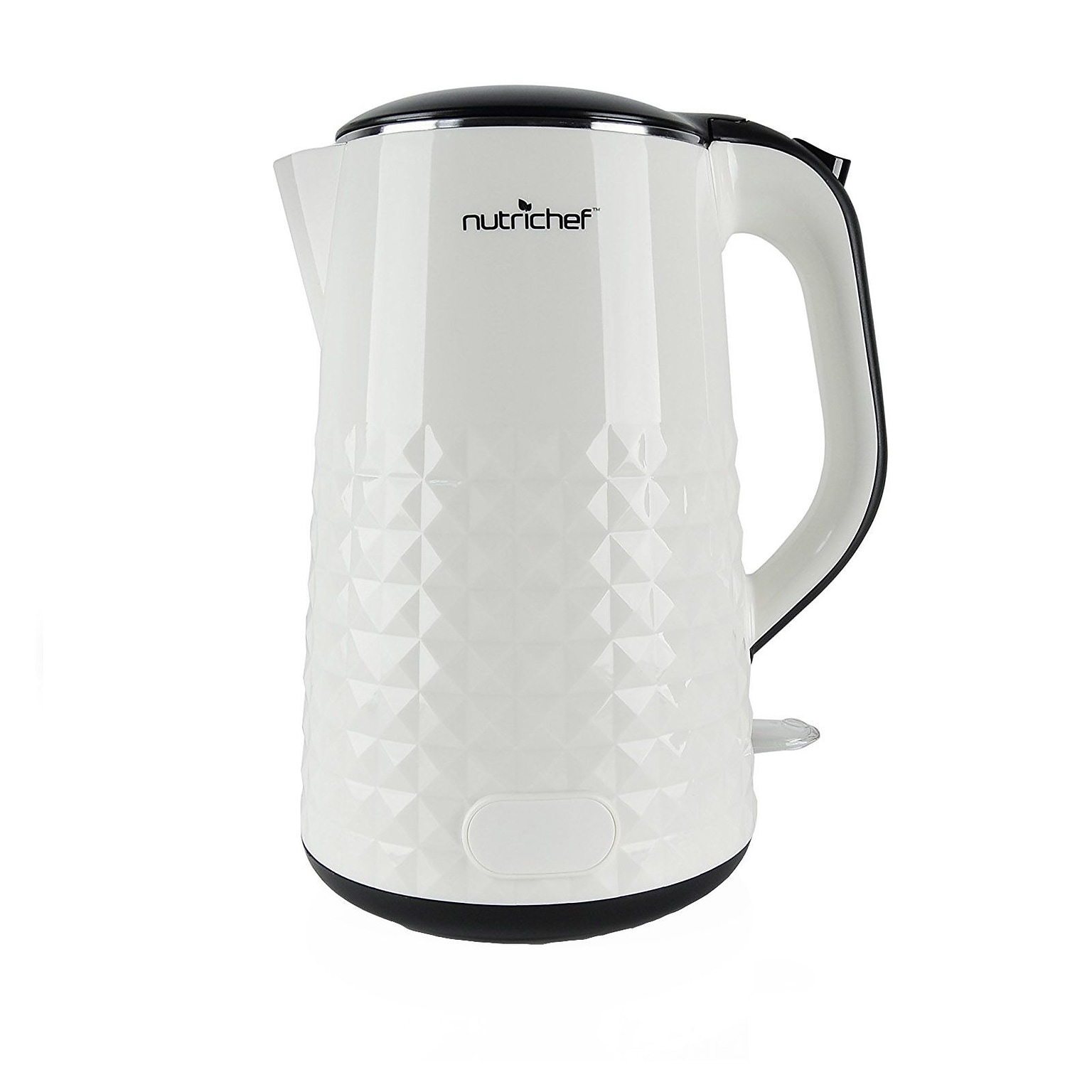 NutriChef 1.5 Quart Electric Hot Pot, White (93599448M)