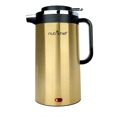 NutriChef 1.8 Quart Electric Hot Pot Stainless Steel Gold (93599449M)