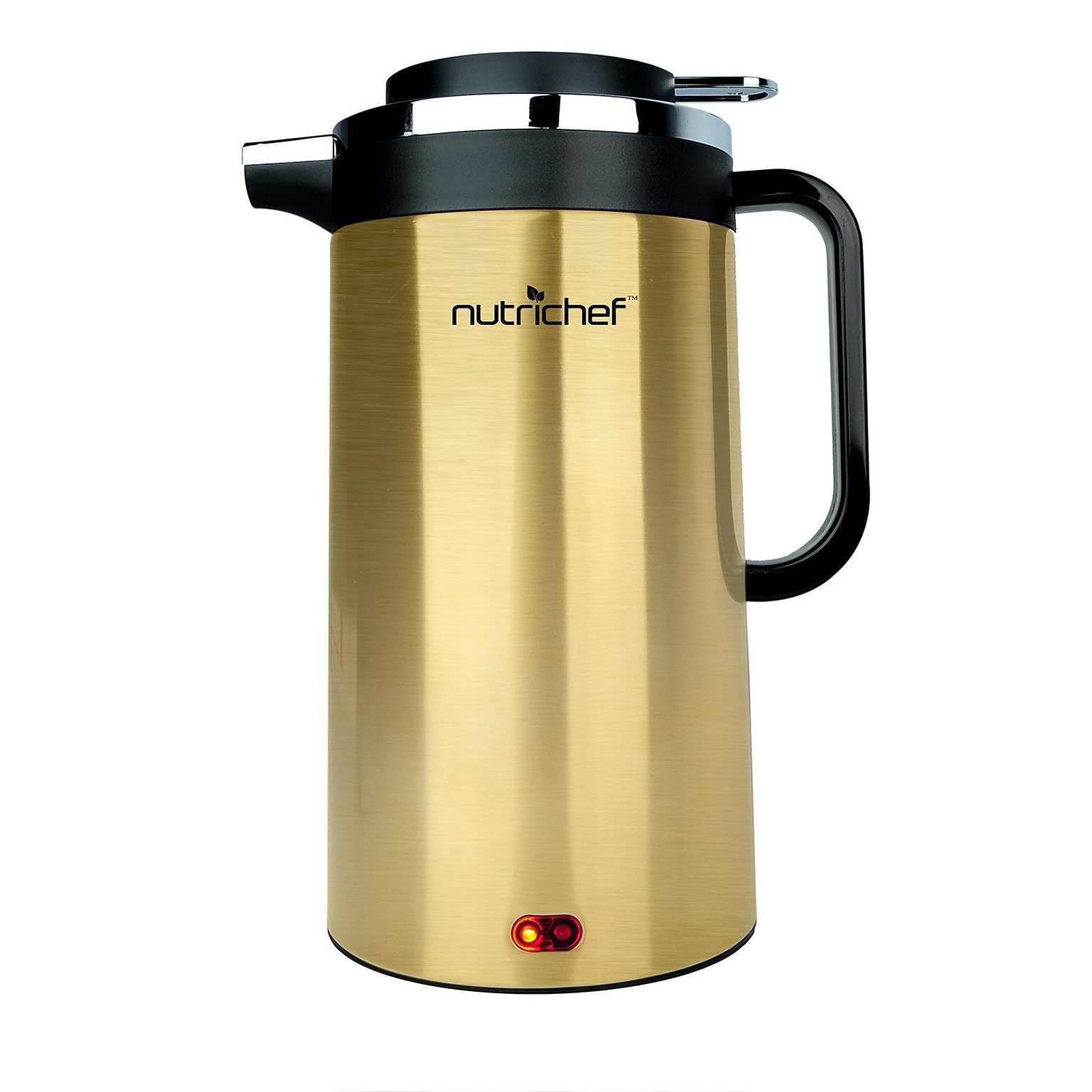 NutriChef 1.8 Quart Electric Hot Pot Stainless Steel Gold (93599449M)