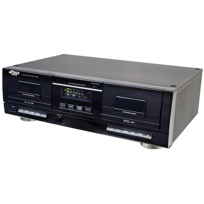 Pyle PT659DU Dual Stereo Cassette Deck w/Tape USB to MP3 Converter, Black