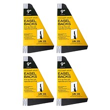 Lineco Single Wing Self-Stick Easel Backs, Size 9, Black, 100 Per Pack (PK4-328-3331)