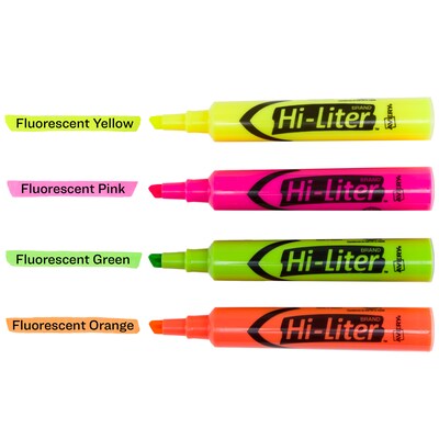 Avery Hi-Liter Tank Highlighters, Chisel, Assorted, 4/Pack (24063)