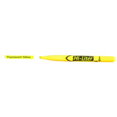 Avery Hi-Liter Pen-Style Stick Highlighters, Chisel Tip, Yellow, Dozen (23591)