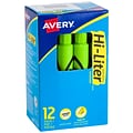 Avery Hi-Liter Tank Highlighters, Chisel, Green, Dozen (24020)