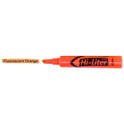 Avery Hi-Liter Tank Highlighters, Chisel, Orange, Dozen (24050)