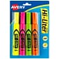 Avery Hi-Liter Tank Highlighters, Chisel, Assorted, 4/Pack (24063)