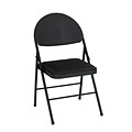 Cosco XL Comfort Fabric Folding Chair, Black, 4/Pack (37975TMS4E)