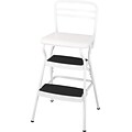 Cosco Retro 34 Vinyl Counter Chair / Step Stool with Lift-up Seat, Bright White (11130WHTE)