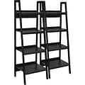 Ameriwood Home Lawrence 60H 4-Shelf Ladder Bookcase Bundle, Black (9482096)