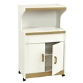 Ameriwood Home Reggie 2 Shelf Deluxe Microwave Cart, White (4574GM)